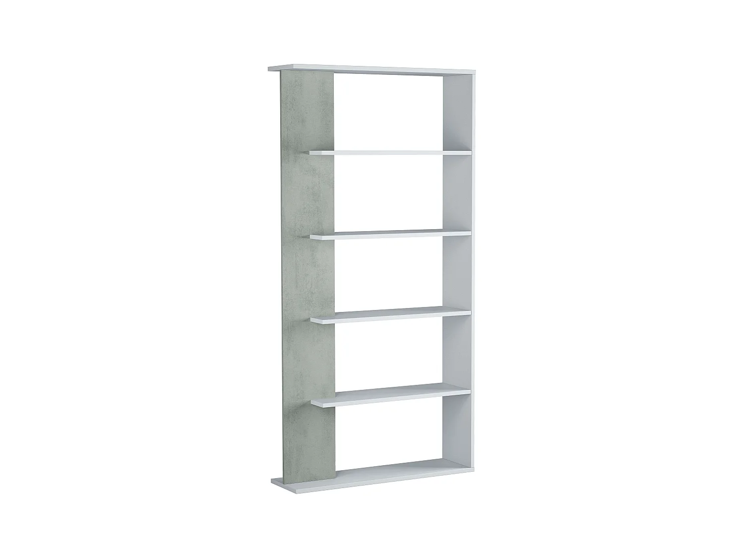 Pack 4 Estanterías Modernas Salón Comedor Color Cemento y Blanco