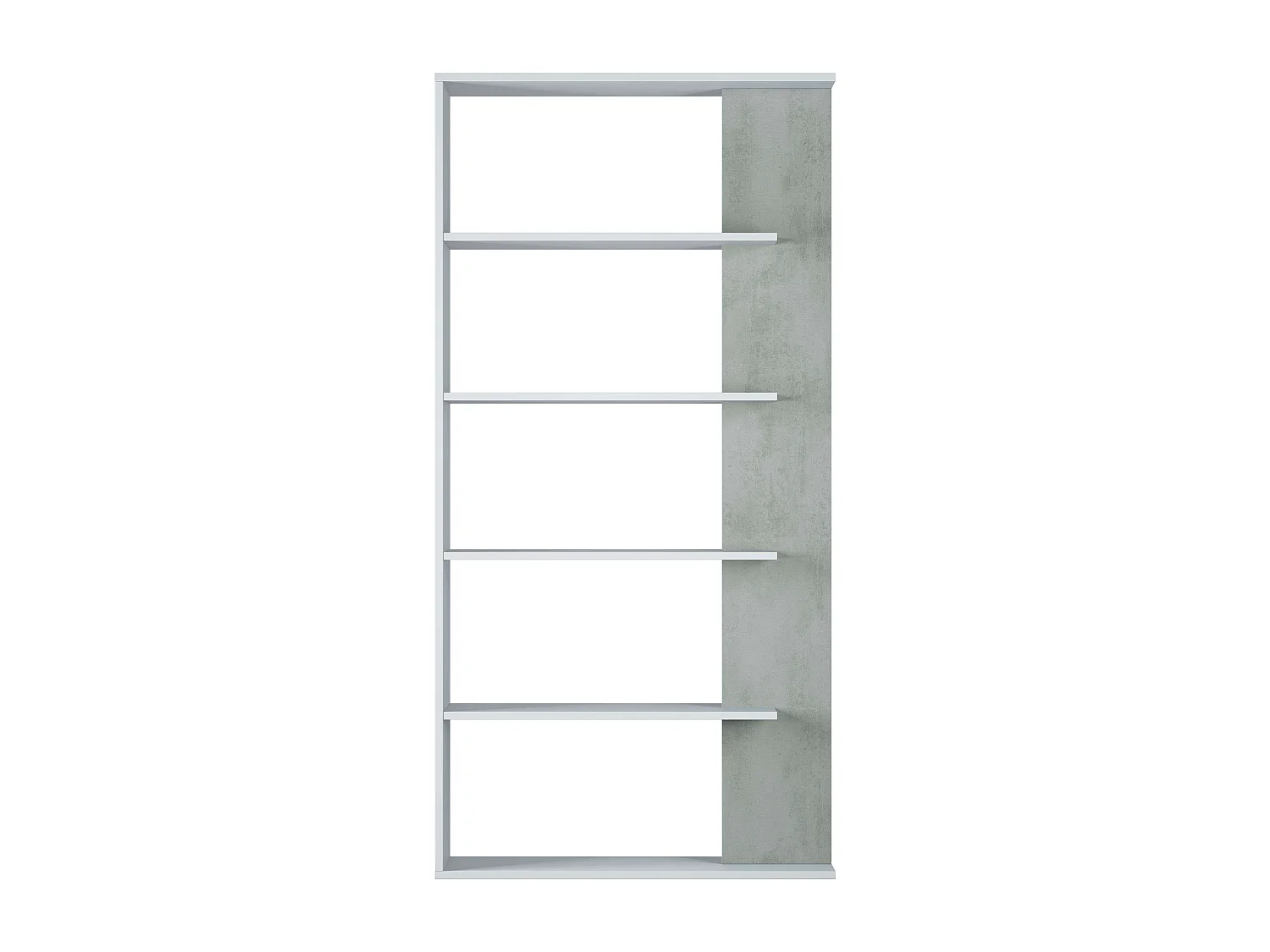 Pack 4 Estanterías Modernas Salón Comedor Color Cemento y Blanco