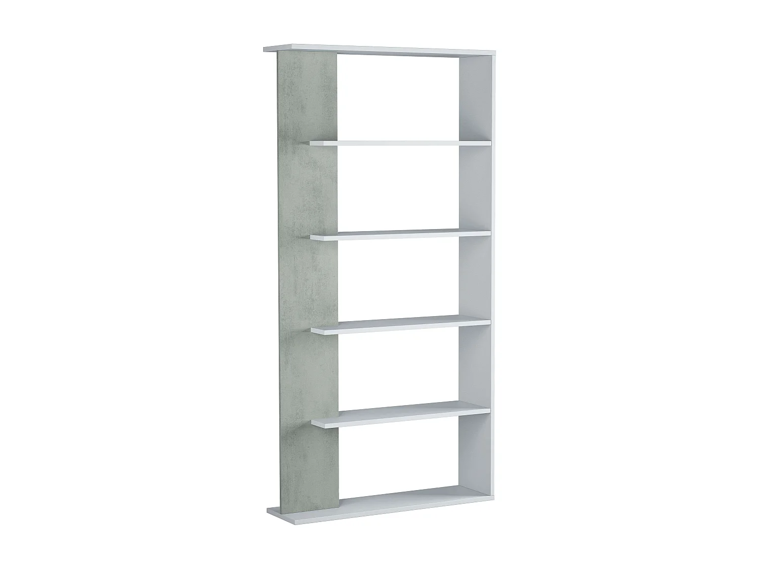 Pack 4 Estanterías Modernas Salón Comedor Color Cemento y Blanco