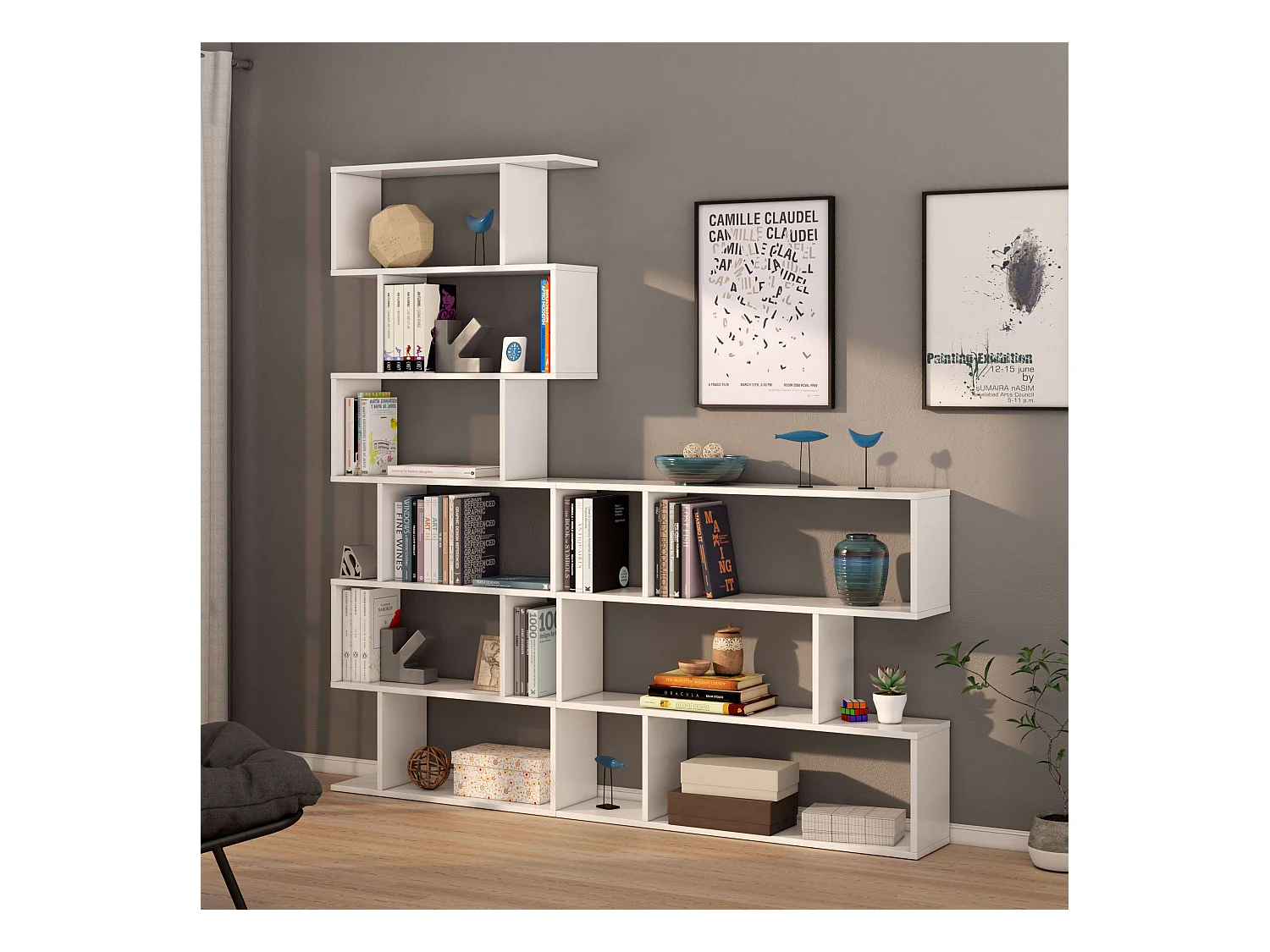 Pack 2 estanterías Athena blanco brillo