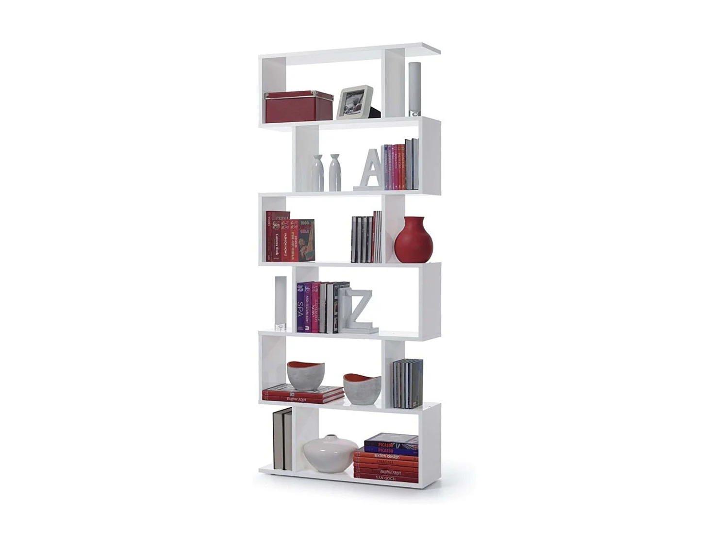 Pacote de 2 prateleiras Athena em branco brilhante