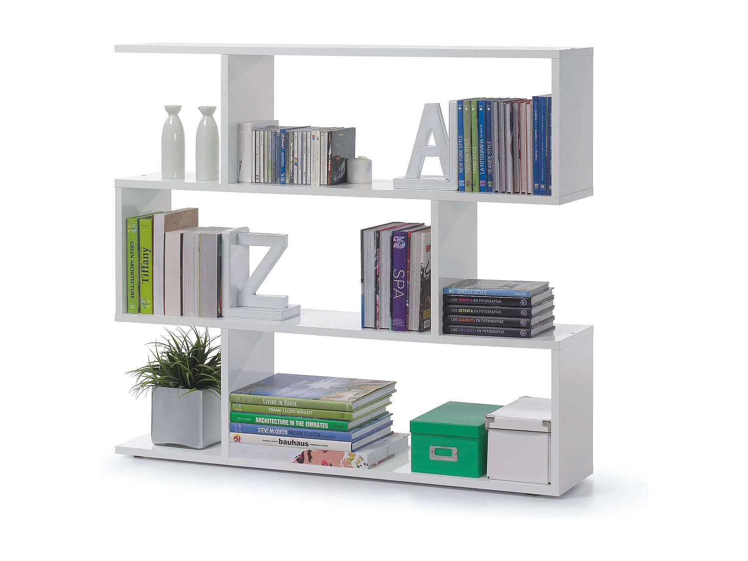 Pacote de 2 prateleiras Athena em branco brilhante