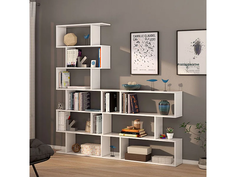 Pacote de 2 prateleiras Athena em branco brilhante