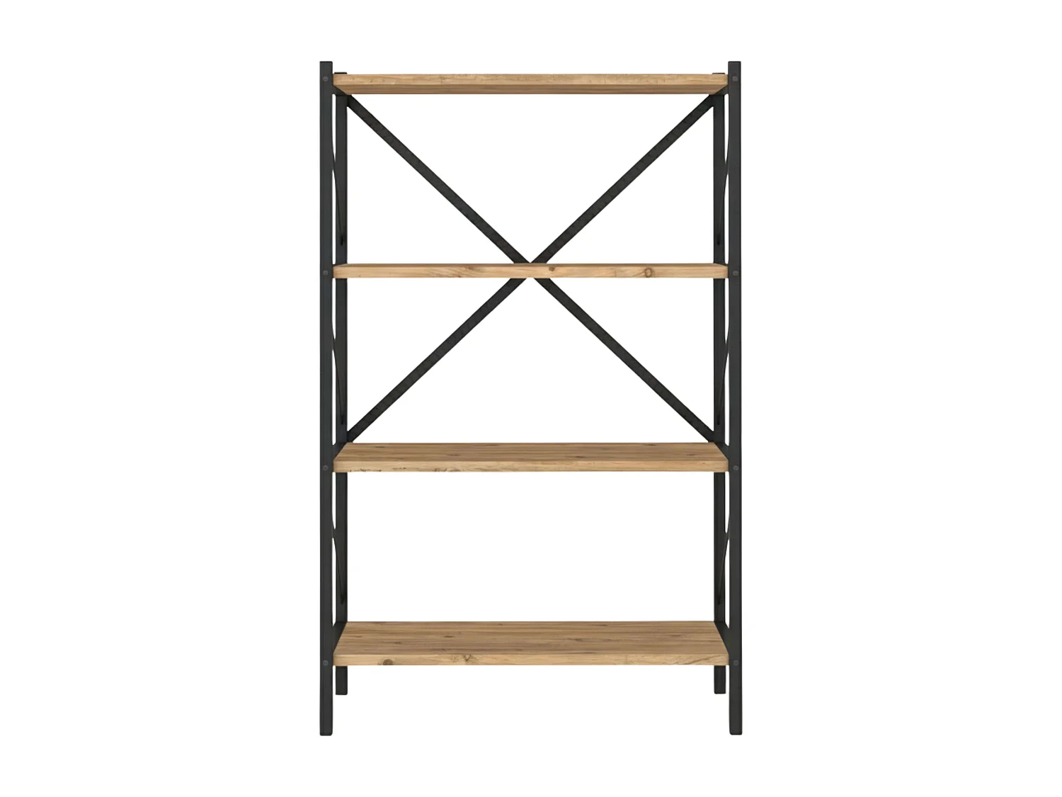 Estantería Salón Rus 4 Estantes Negro/Roble Safir 66x121x34 cm