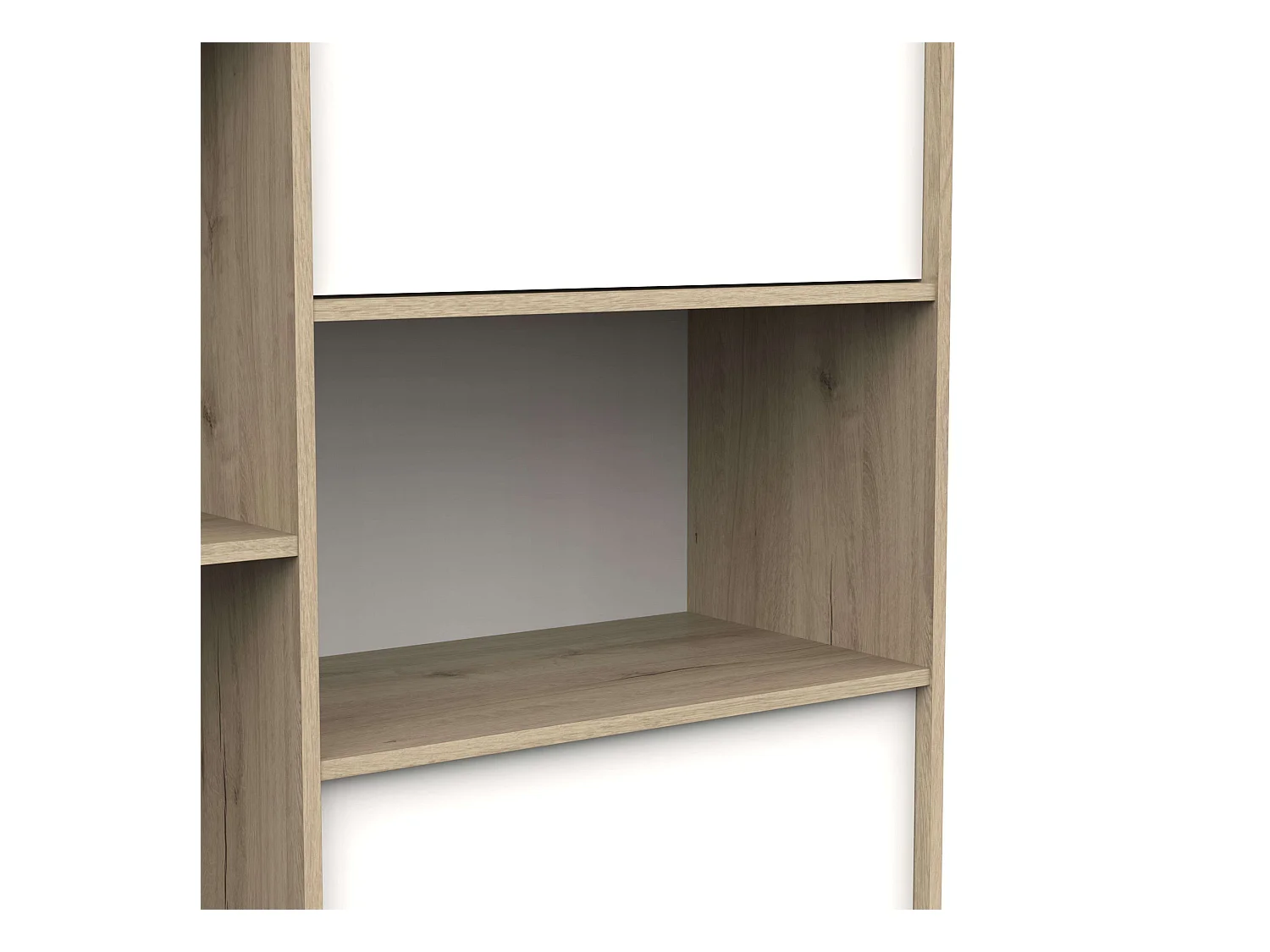 Estantería Lead 2 Puertas 7 Estantes 1 Hueco Roble Artisan y Blanco