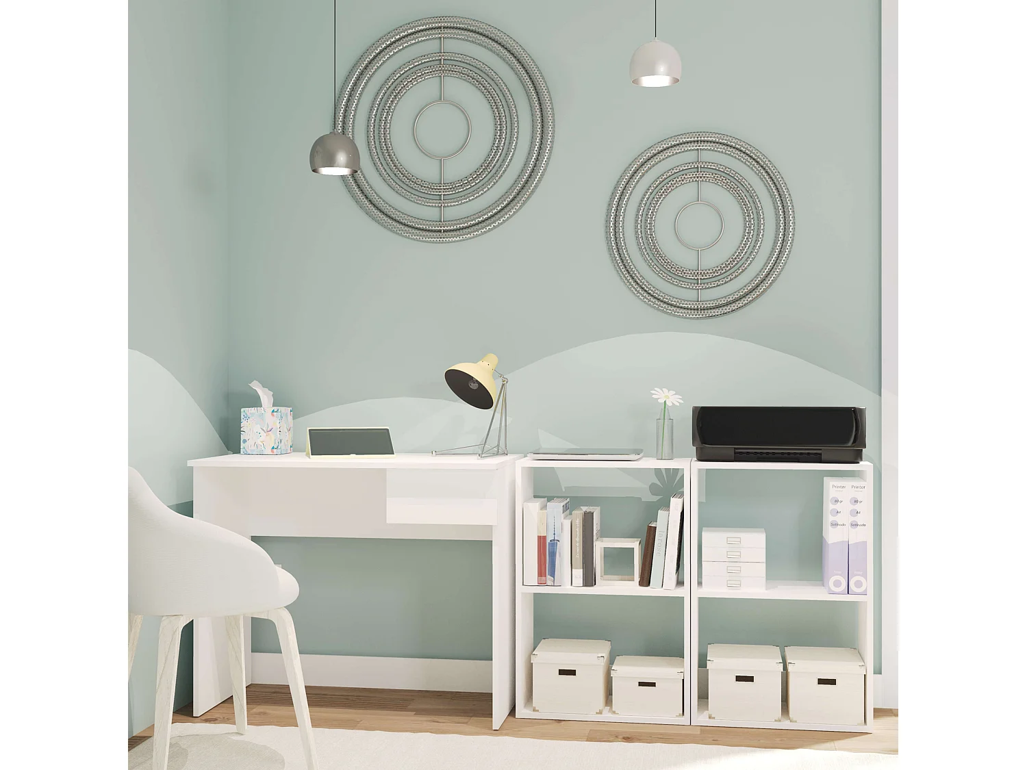 Estante Tibete Baixa Branco Fosco 75x50x24 cm Estante para Livros