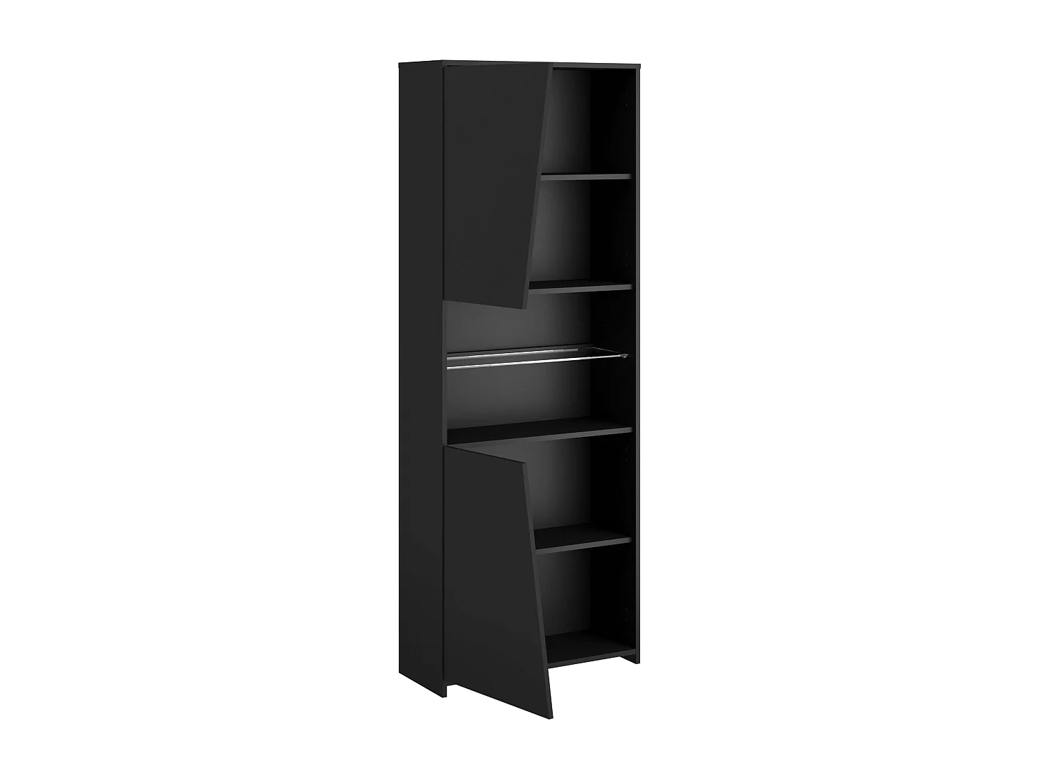 Bibliothèque de jeu moderne avec LED noire, 6 étagères, 180 x 67 x 28 cm