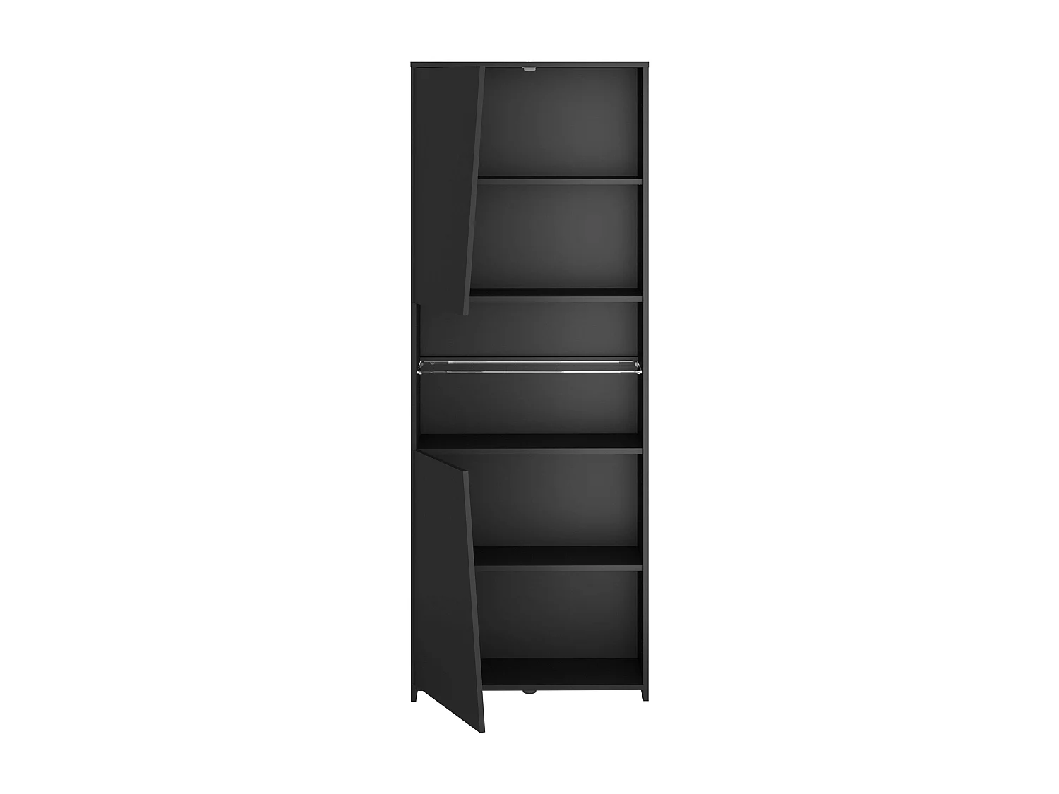 Bibliothèque de jeu moderne avec LED noire, 6 étagères, 180 x 67 x 28 cm