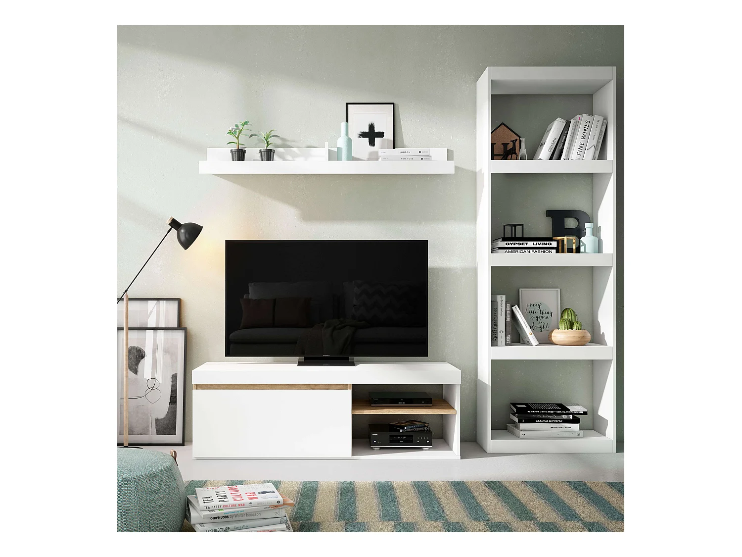 Estantería Comedor Talio Blanco Mate 181x60x25 cm