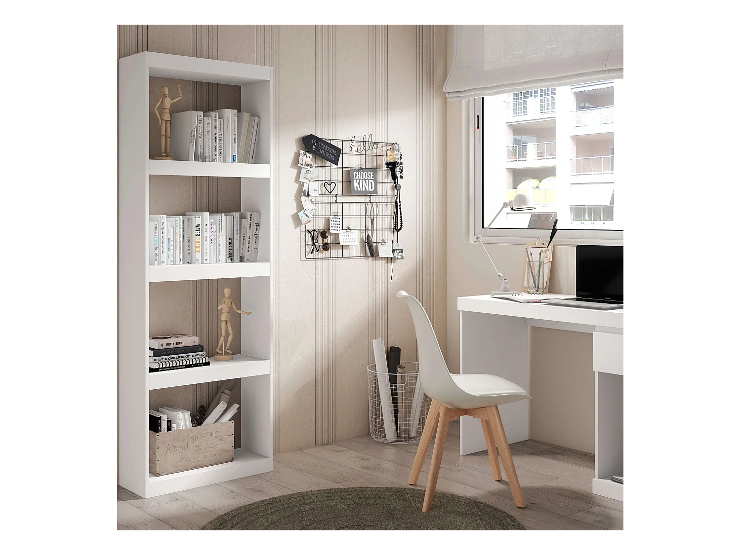 Estantería Comedor Talio Blanco Mate 181x60x25 cm