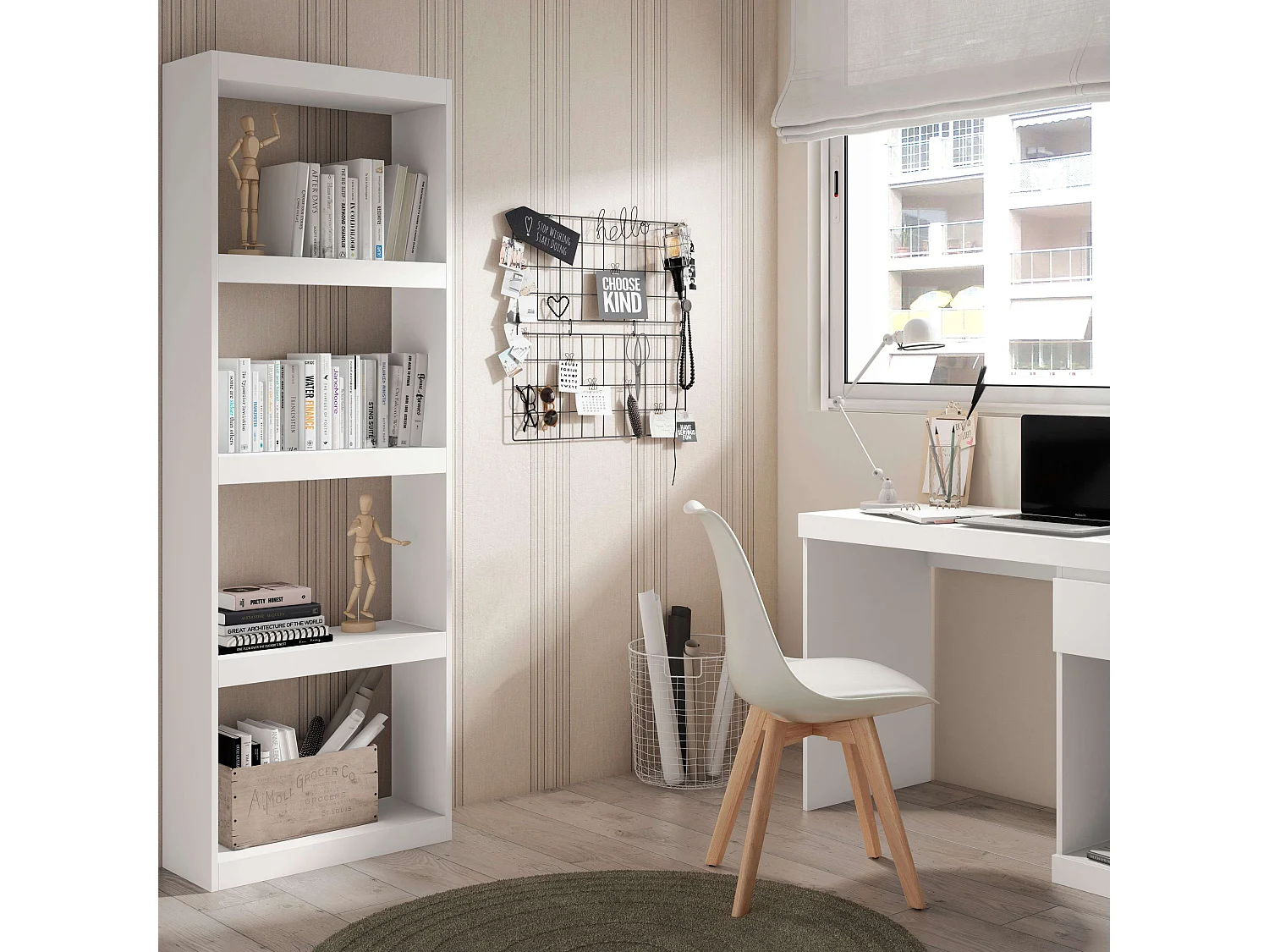 Étagère de salle à manger Talio Blanc mat 181x60x25 cm