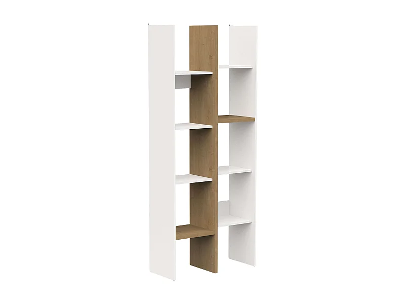 Bibliothèque haute Access Hamilton Chêne/Blanc 76x183x33 cm