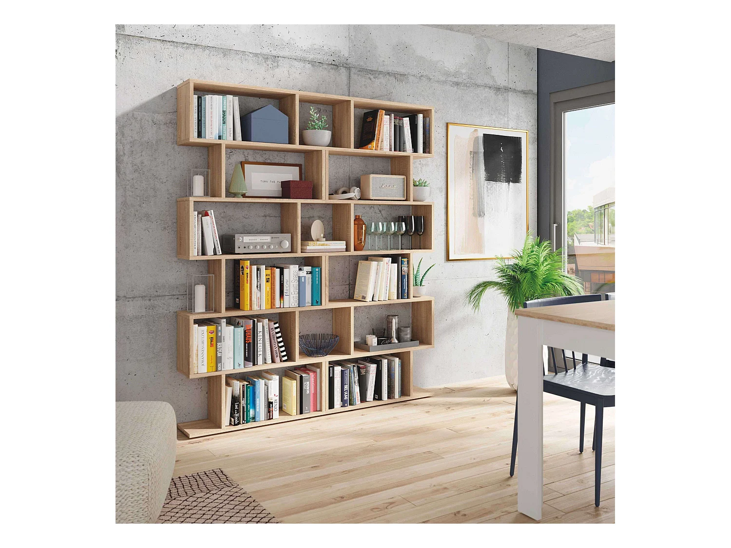 Pack 3 estanterías Athena en roble canadian