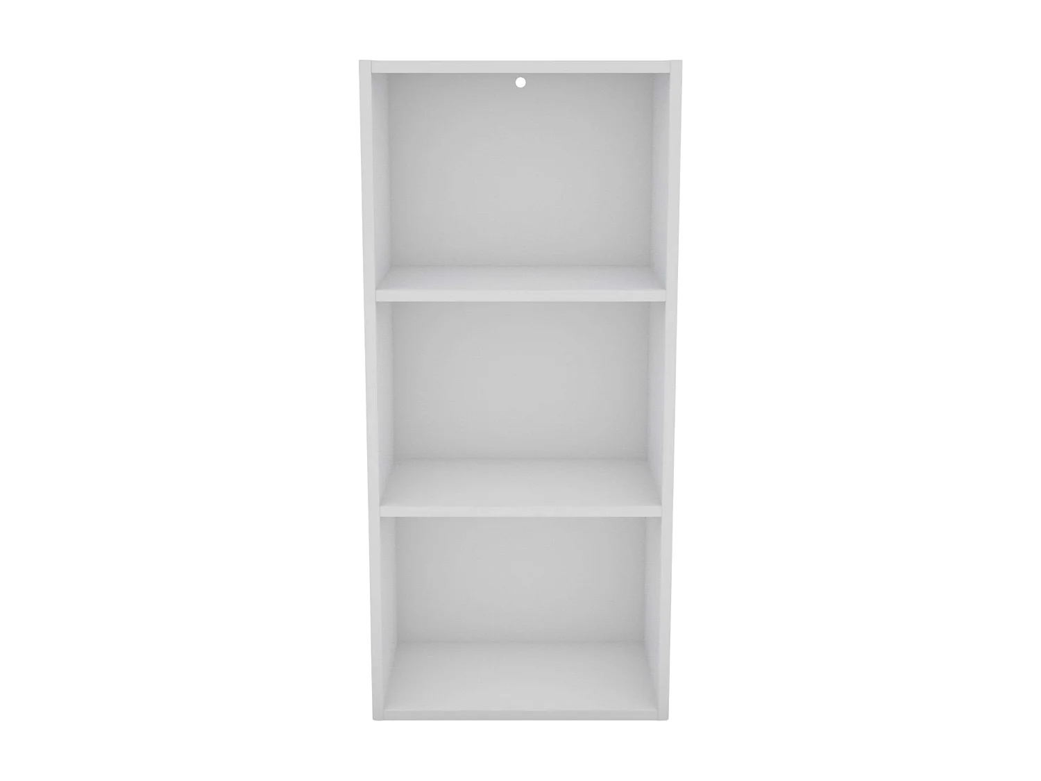 Étagère basse Plea pour salon, 3 niveaux, mélaminé blanc mat, 42x92x29 cm