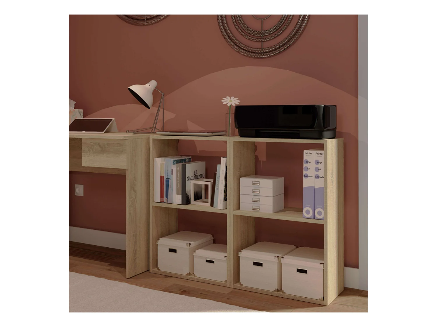 Librería Estantería baja Tibet Cambrian 75x50x25 cm