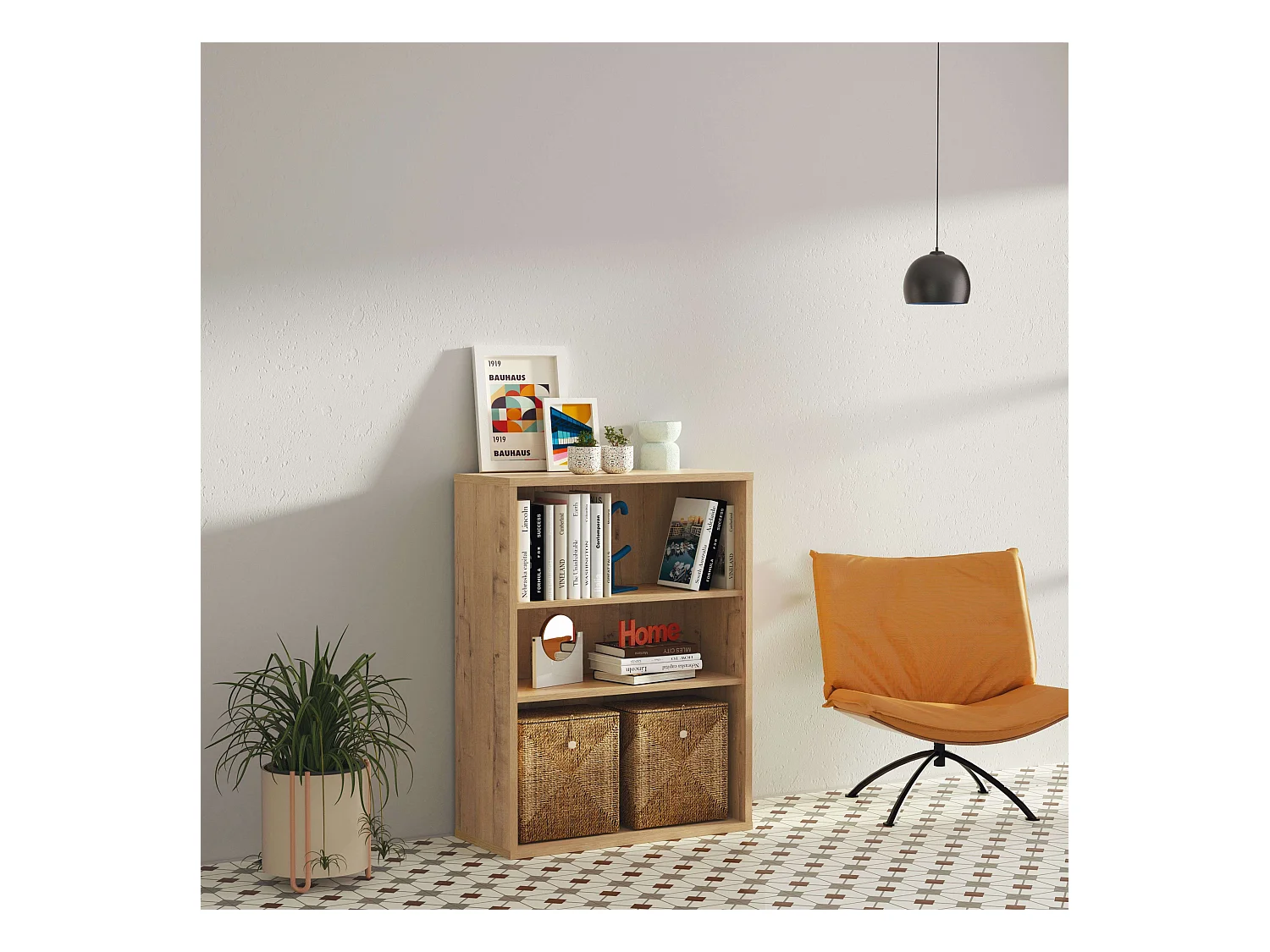 Estanteria baja 2 estantes Roble Gold 100x76x33 cm