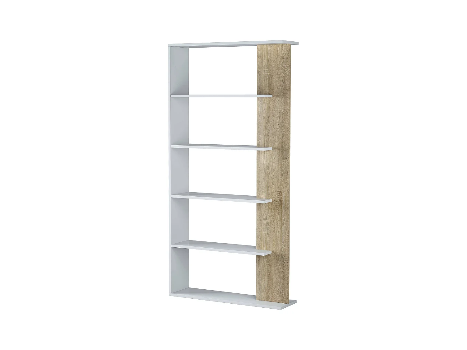 Pack 4 estantería Alida en Roble Canadian y blanco mate Est. nórdico