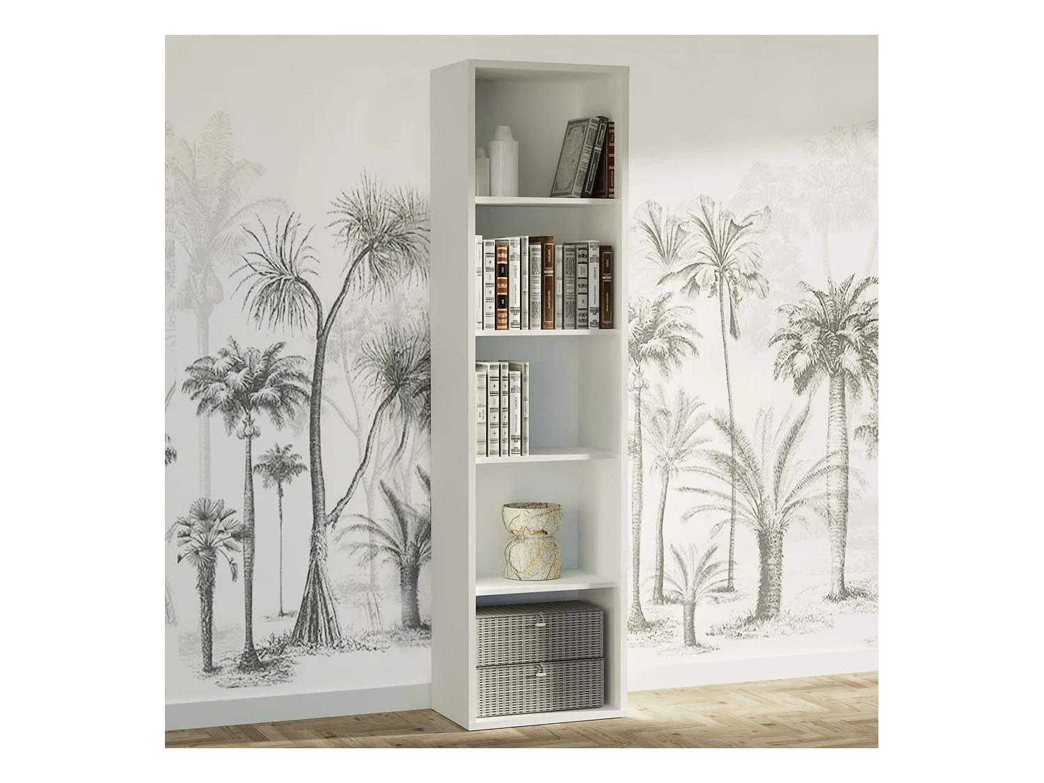 Estantería Librería Estrecha Scaled Blanco 197x52x33 cm