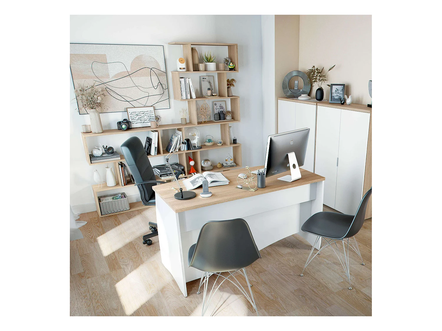 Estantería Librería Estrecha Scaled Blanco 197x52x33 cm