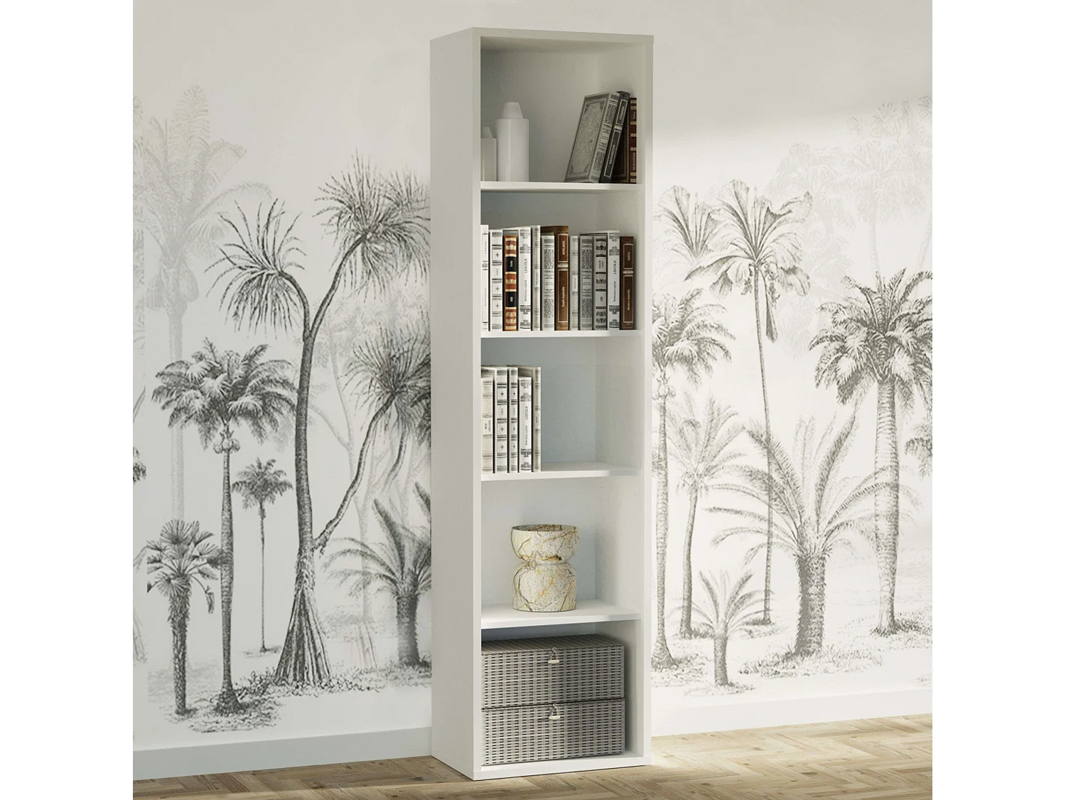 Estantería Librería Estrecha Scaled Blanco 197x52x33 cm