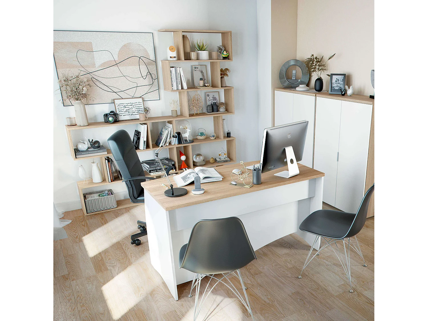 Estantería Librería Estrecha Scaled Blanco 197x52x33 cm