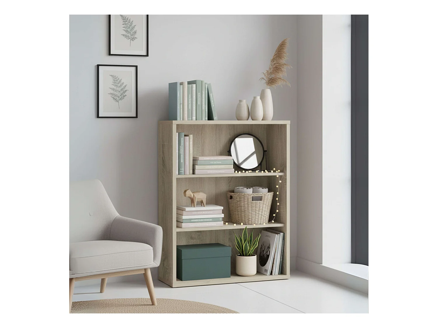 Estantería Baja Scaled Roble Cambrian 100x76x33 cm