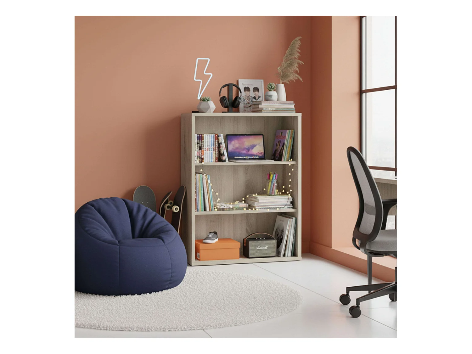 Estantería Baja Scaled Roble Cambrian 100x76x33 cm