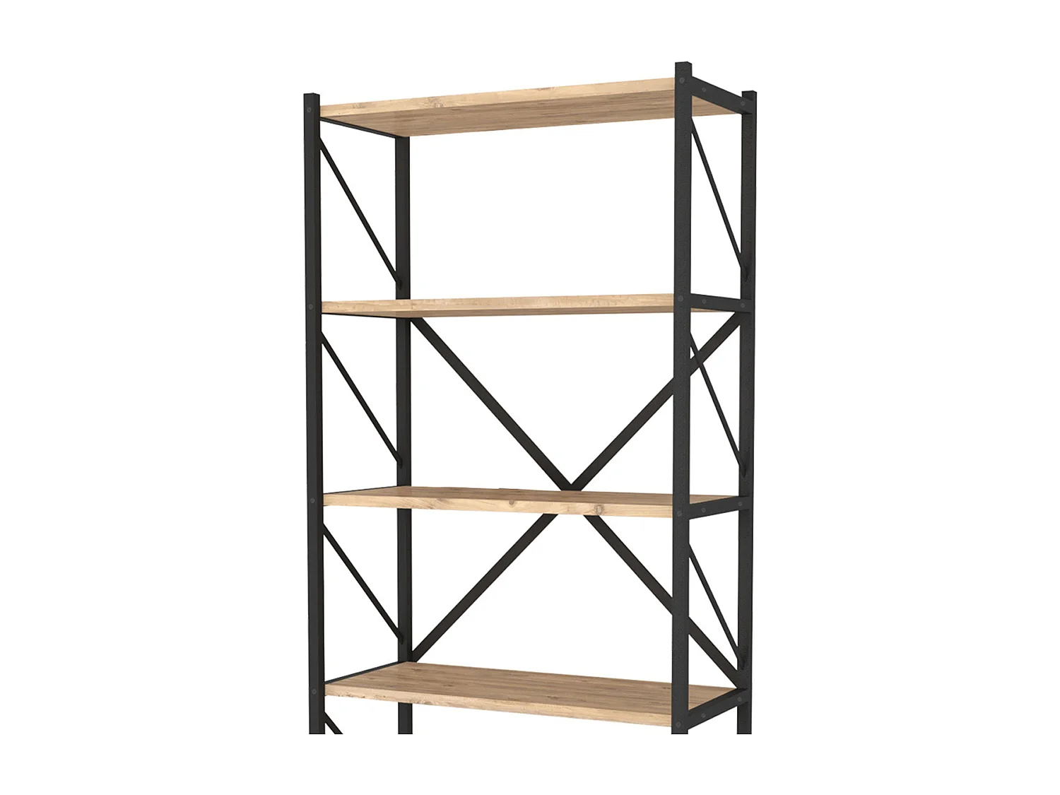 Bibliothèque Rus 5 étagères Chêne Safir Noir 160x66x34 cm