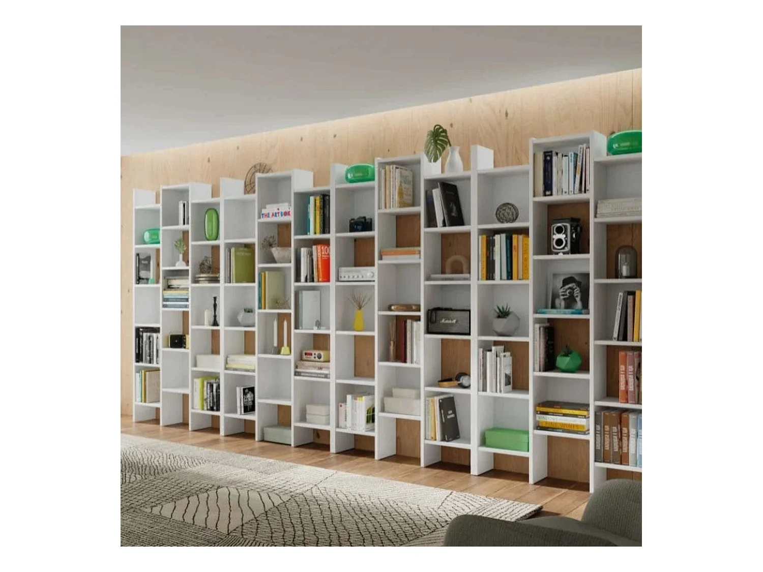 Pack 4 Estanterías Cubo Modernas Salón Comedor Blanco Artik