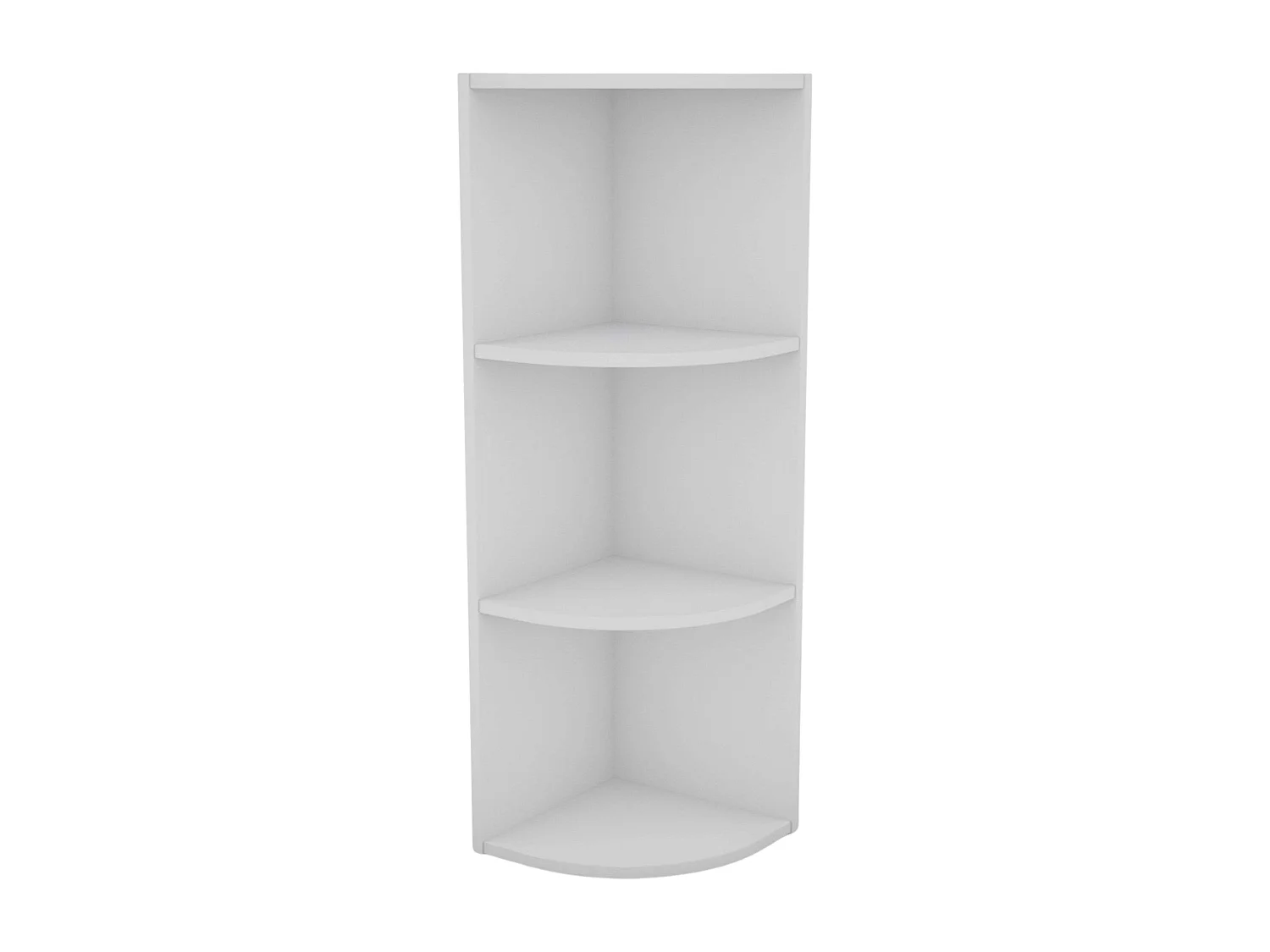 Prateleira de canto Plea, 3 níveis, branca, 28,6 x 91,5 x 28,6 cm