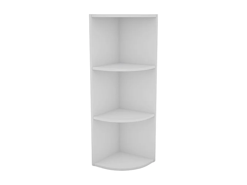 Prateleira de canto Plea, 3 níveis, branca, 28,6 x 91,5 x 28,6 cm