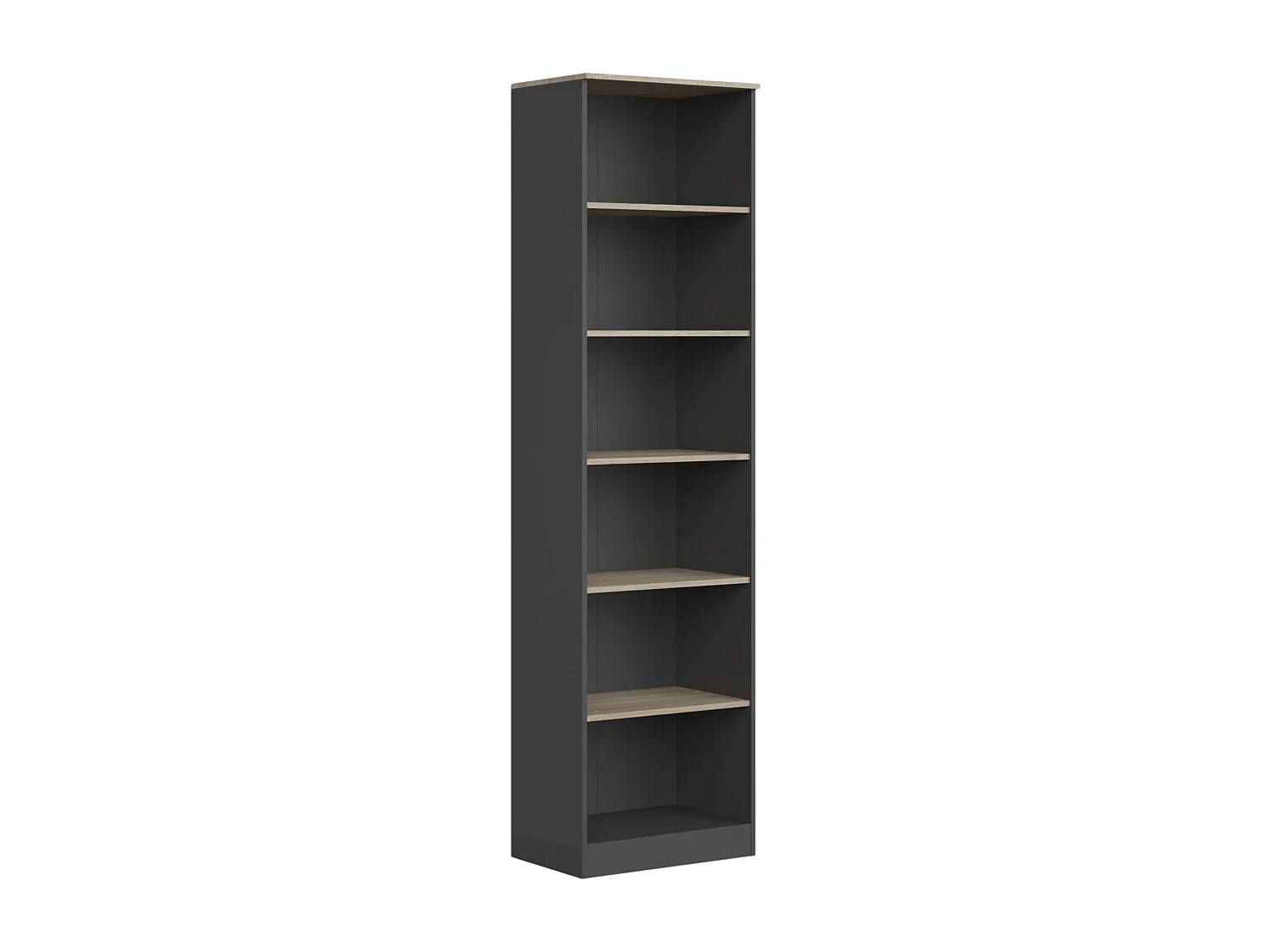 Estantería Darkness Industrial 6 Estantes Roble Sonoma y Gris 60x223x40 cm