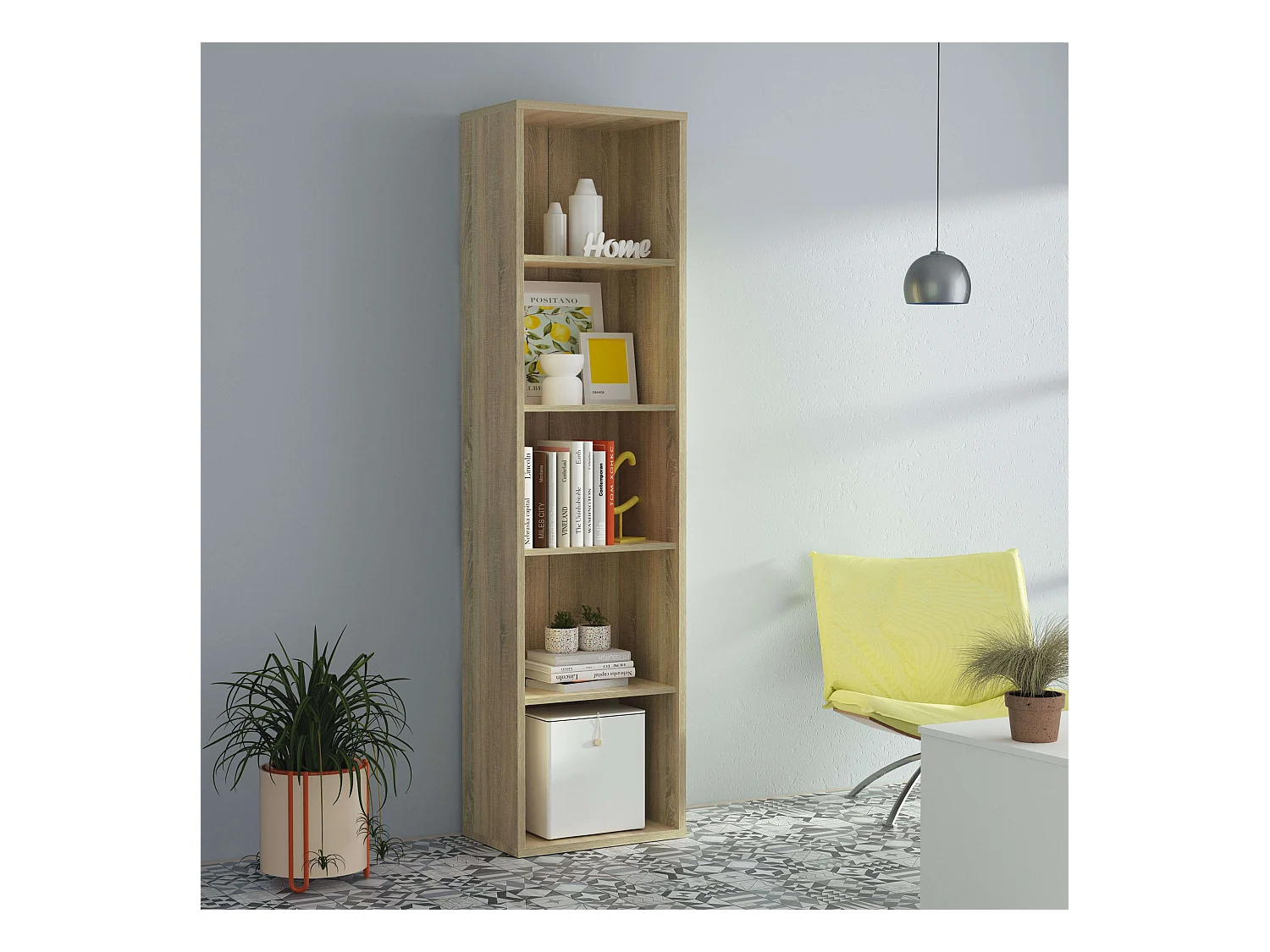 Estantería Librería Estrecha Scaled Roble Cambrian 197x52x33 cm