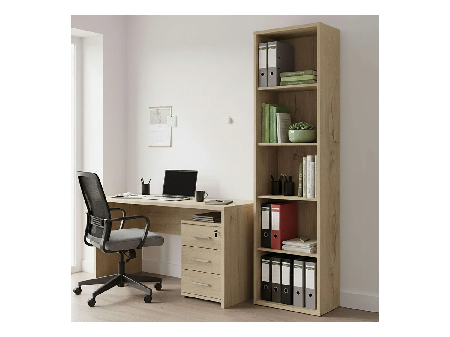 Librería alta Roble Gold 167x52x33 cm Estantería estrecha