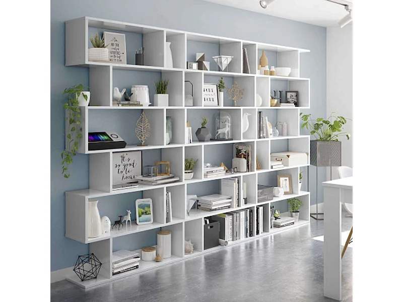 Pack 3 estanterías Athena altas en Blanco brillo