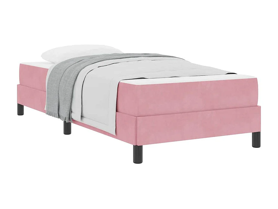 Einzelbett | Bettgestell | Boxspringbett mit Matratze Rosa 100x200 cm Stoff SHL726976