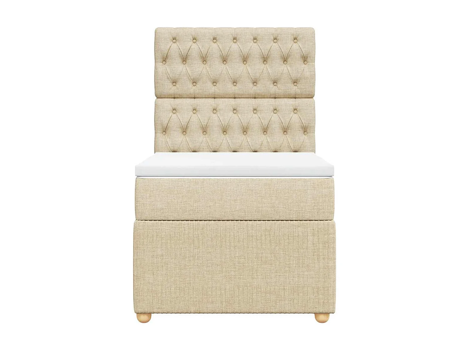 Einzelbett | Bettgestell | Boxspringbett mit Matratze Creme 80x200 cm Stoff SHL383788