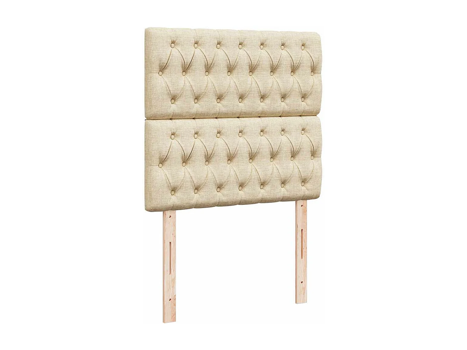 Einzelbett | Bettgestell | Boxspringbett mit Matratze Creme 80x200 cm Stoff SHL383788