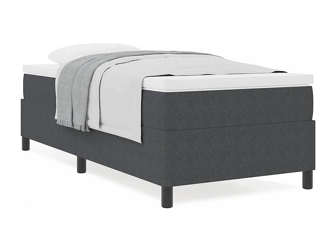 Einzelbett | Bettgestell | Boxspringbett Dunkelgrau und Weiß 90x190 cm Cordstoff SHL448866