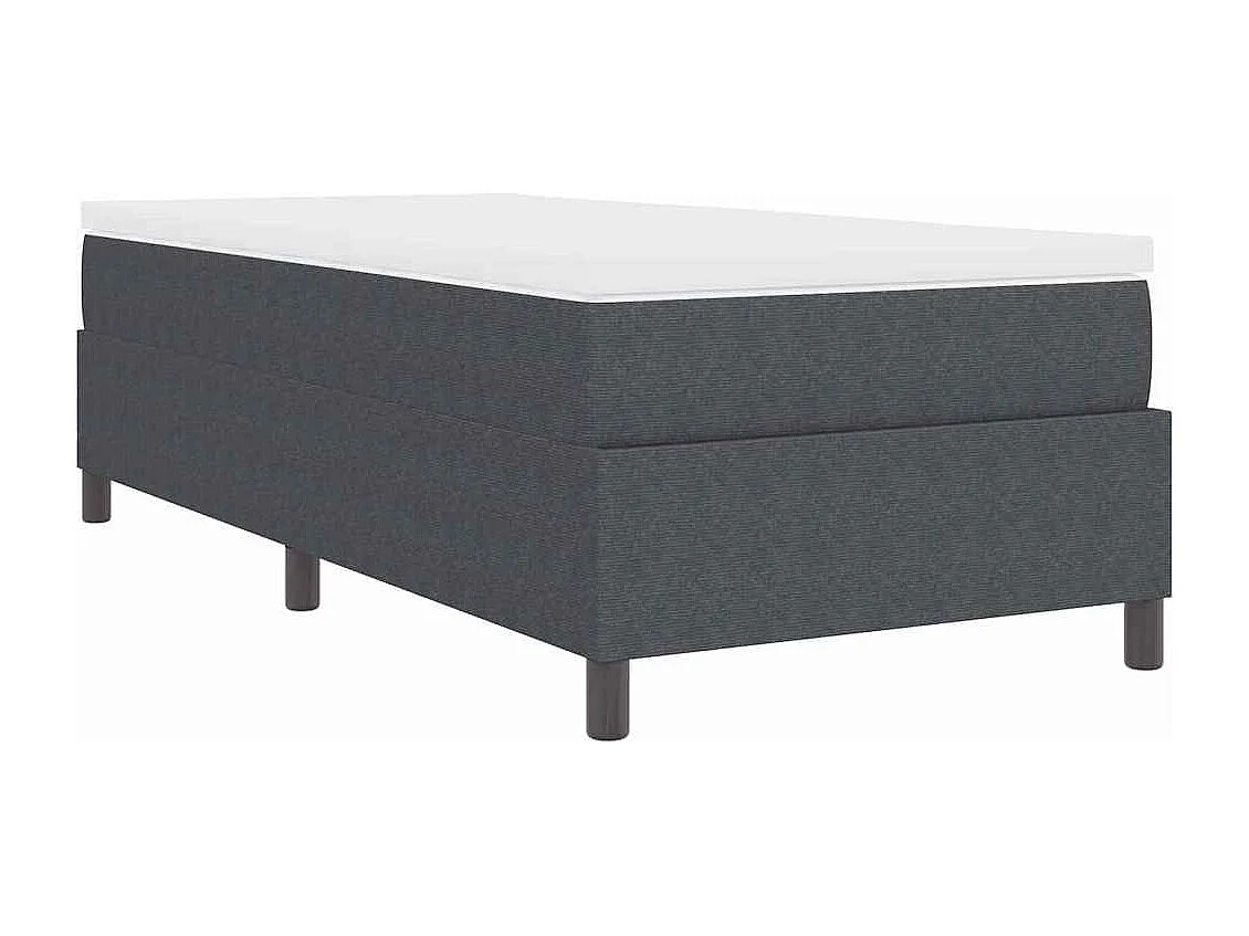 Einzelbett | Bettgestell | Boxspringbett Dunkelgrau und Weiß 90x190 cm Cordstoff SHL448866