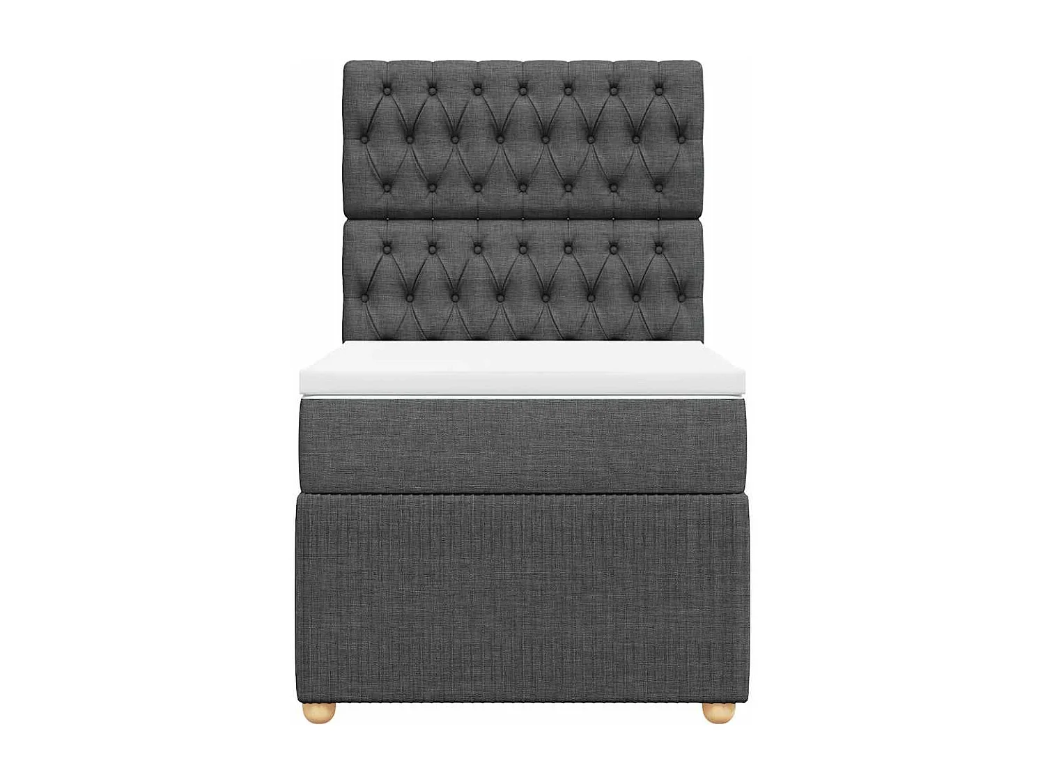 Einzelbett | Bettgestell | Boxspringbett mit Matratze Dunkelgrau 90x190 cm Stoff SHL582636