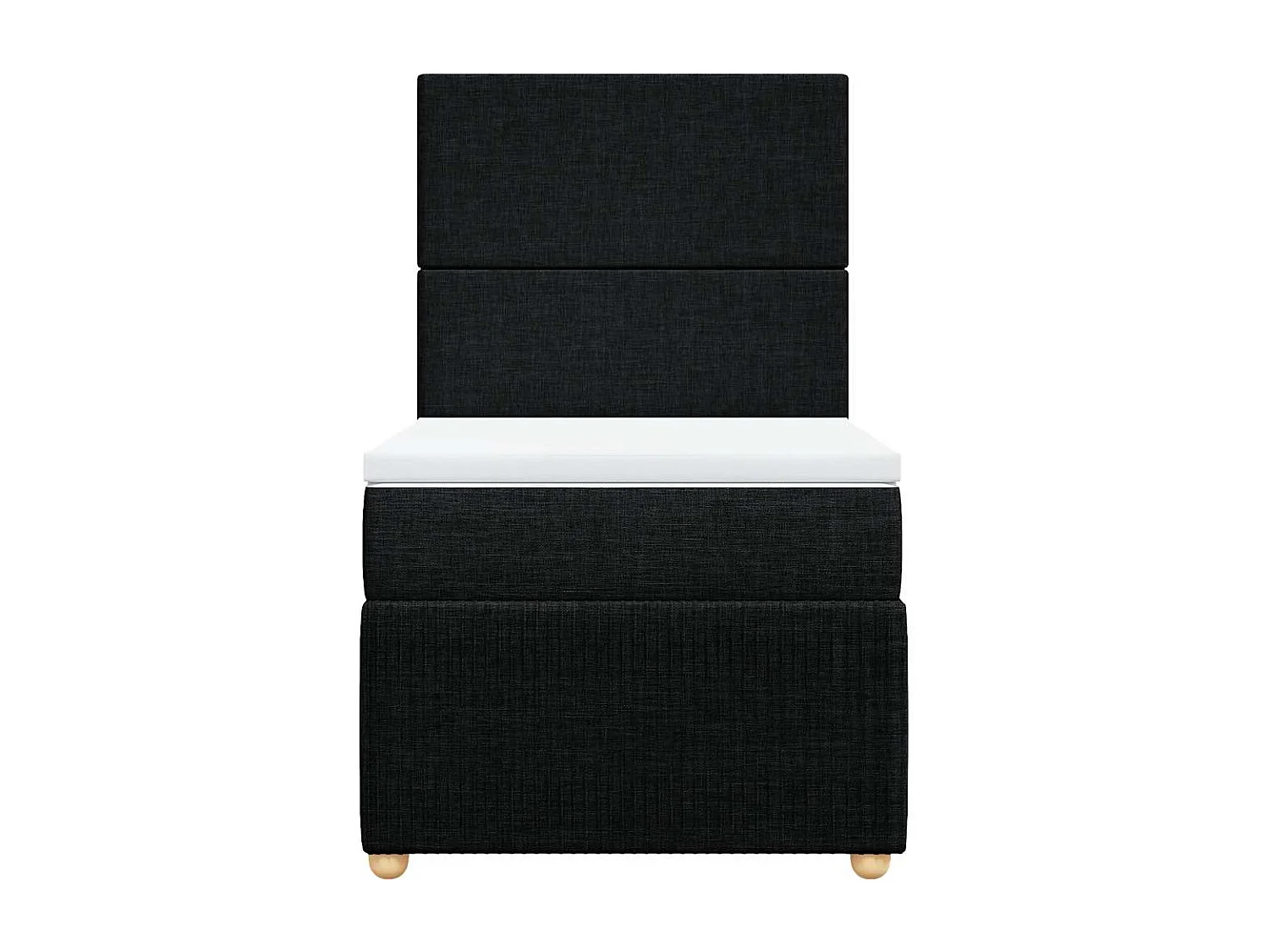 Einzelbett | Bettgestell | Boxspringbett mit Matratze Schwarz 90x200 cm Stoff SHL277047