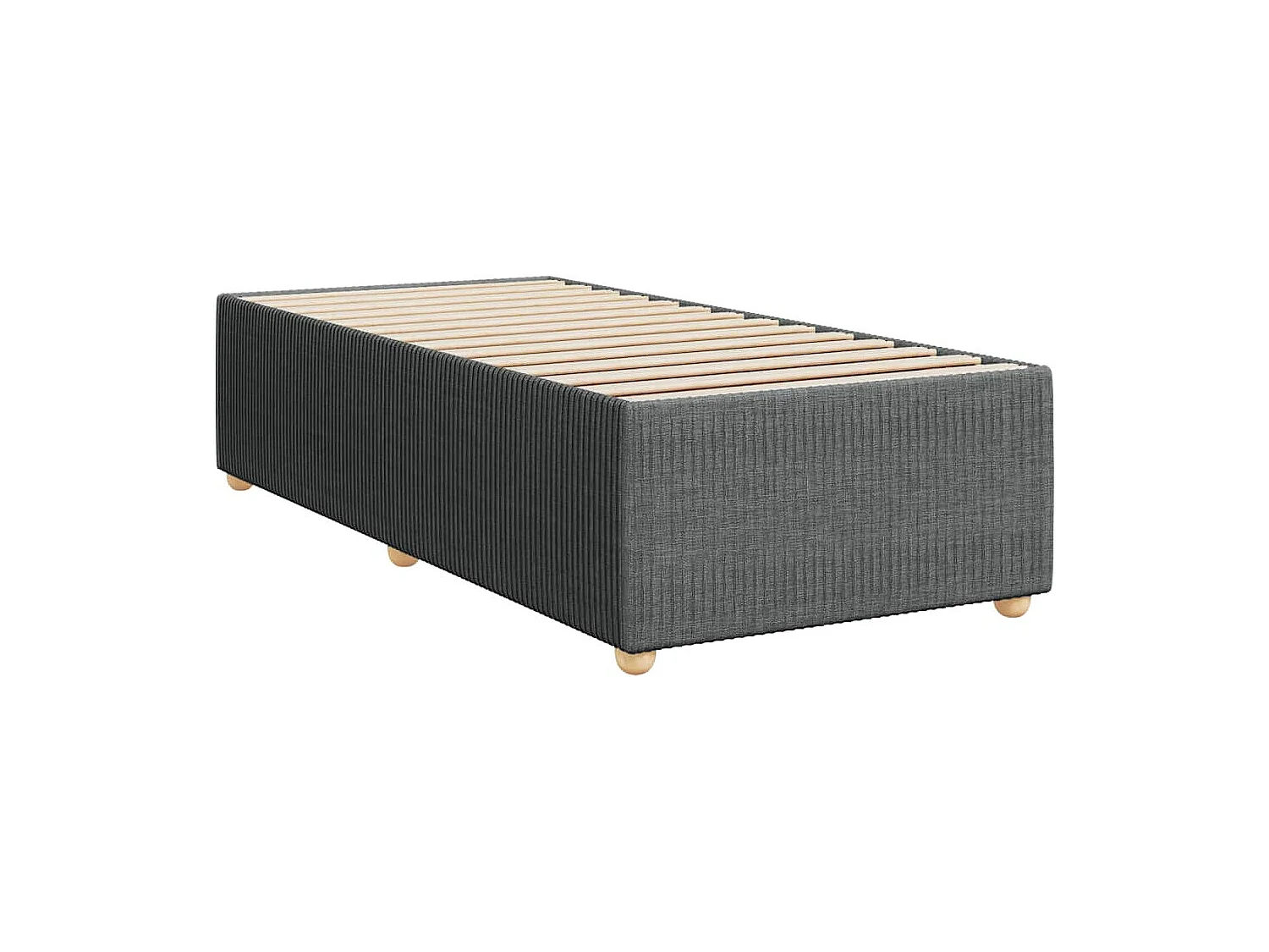 Einzelbett | Bettgestell | Boxspringbett mit Matratze Dunkelgrau 90x200 cm Stoff SHL706194