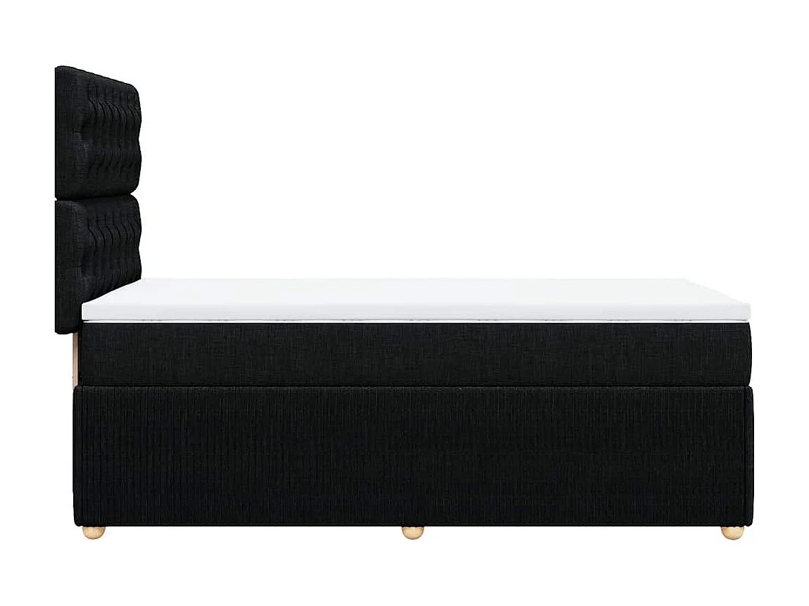 Einzelbett | Bettgestell | Boxspringbett mit Matratze Schwarz 90x190 cm Stoff SHL513790
