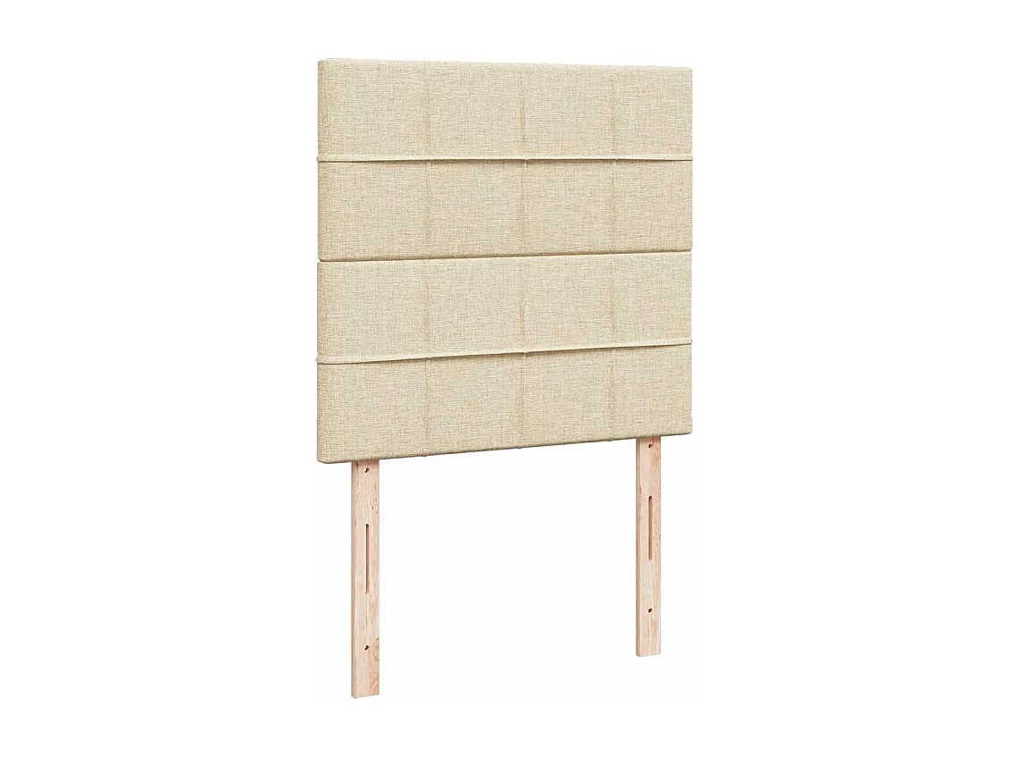 Einzelbett | Bettgestell | Boxspringbett mit Matratze Creme 80x200 cm Stoff SHL509636