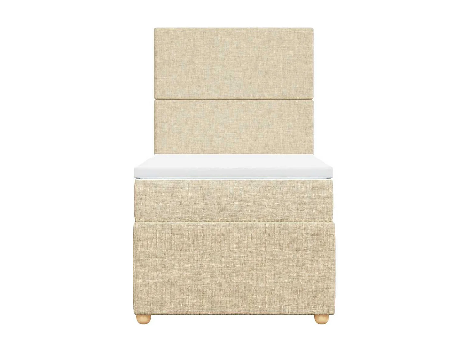 Einzelbett | Bettgestell | Boxspringbett mit Matratze Creme 90x190 cm Stoff SHL869044