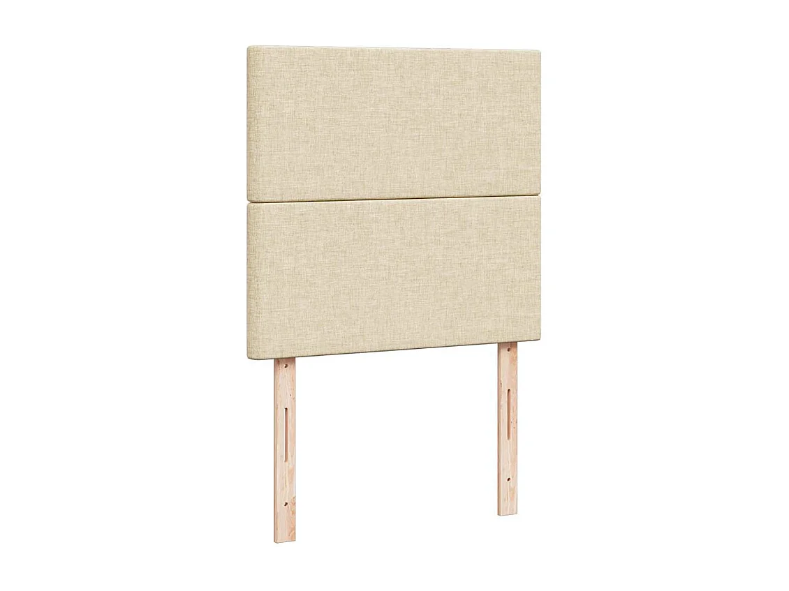 Einzelbett | Bettgestell | Boxspringbett mit Matratze Creme 80x200 cm Stoff SHL493292