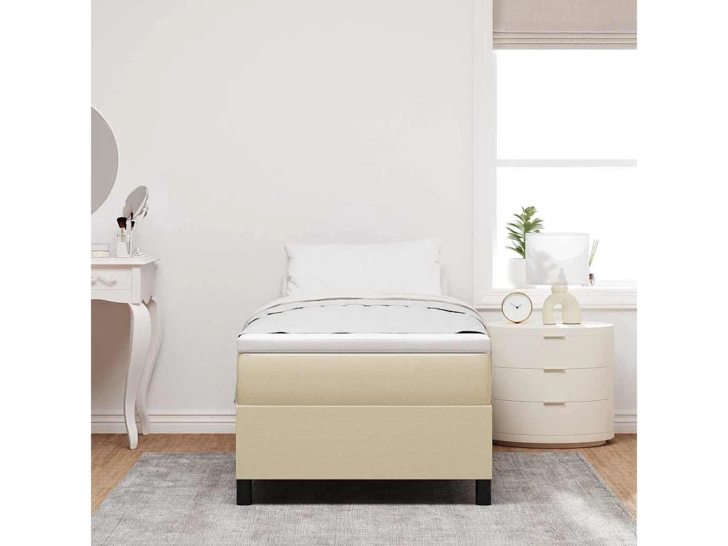 Cama de solteiro | Cama de adulto | Cama Box Cinza Claro e Branco 80 x 200cm SHL754275
