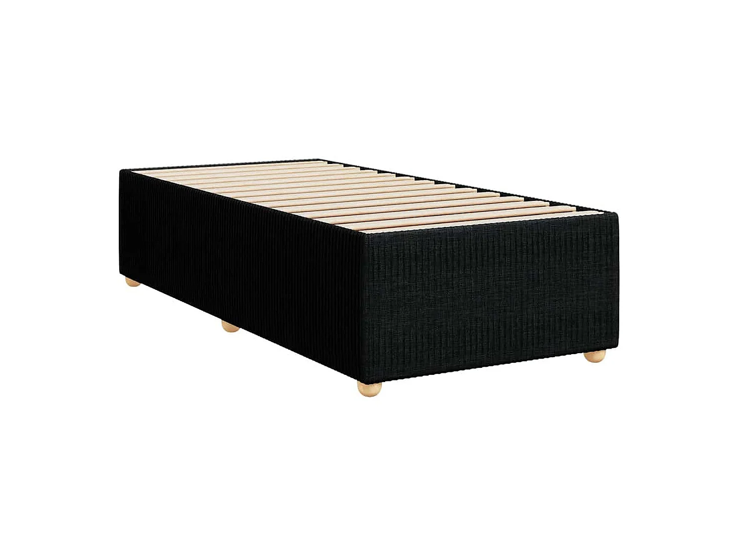 Einzelbett | Bettgestell | Boxspringbett mit Matratze Schwarz 90x190 cm Stoff SHL995479