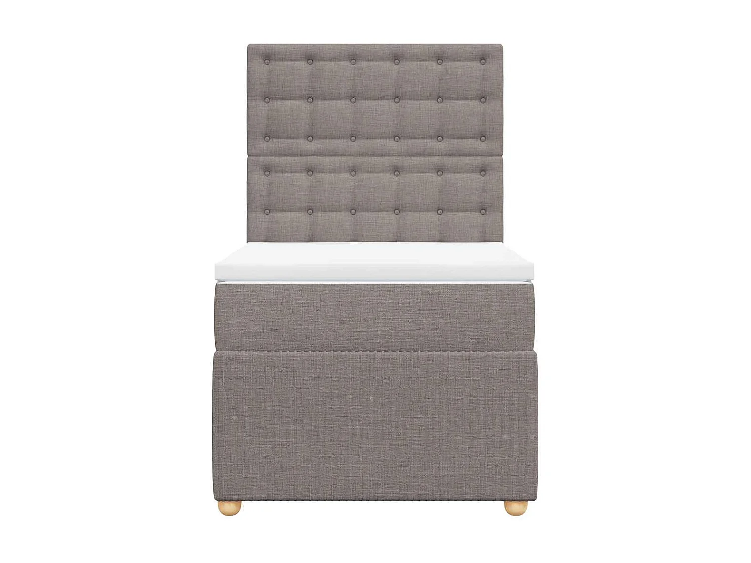 Einzelbett | Bettgestell | Boxspringbett mit Matratze Taupe 80x200 cm Stoff SHL753991